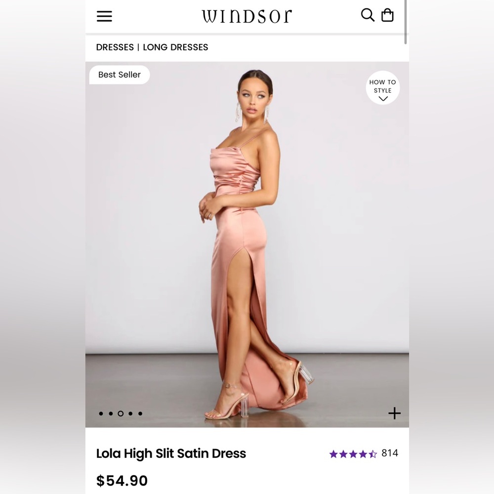 WINDSOR ROSE GOLD PROM DRESS - Picture 3 of 13